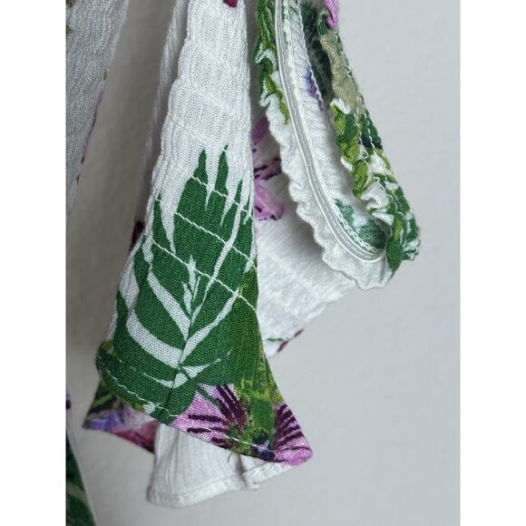 Ambience Women’s Top White Floral off The Shoulder Tub Y2K Top Size (L) - Picture 7 of 16